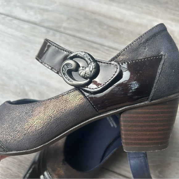DORKING  FLUCHOS Patent Leather Metallic Leather Mixed Mary Jane Shoes - Picture 16 of 16